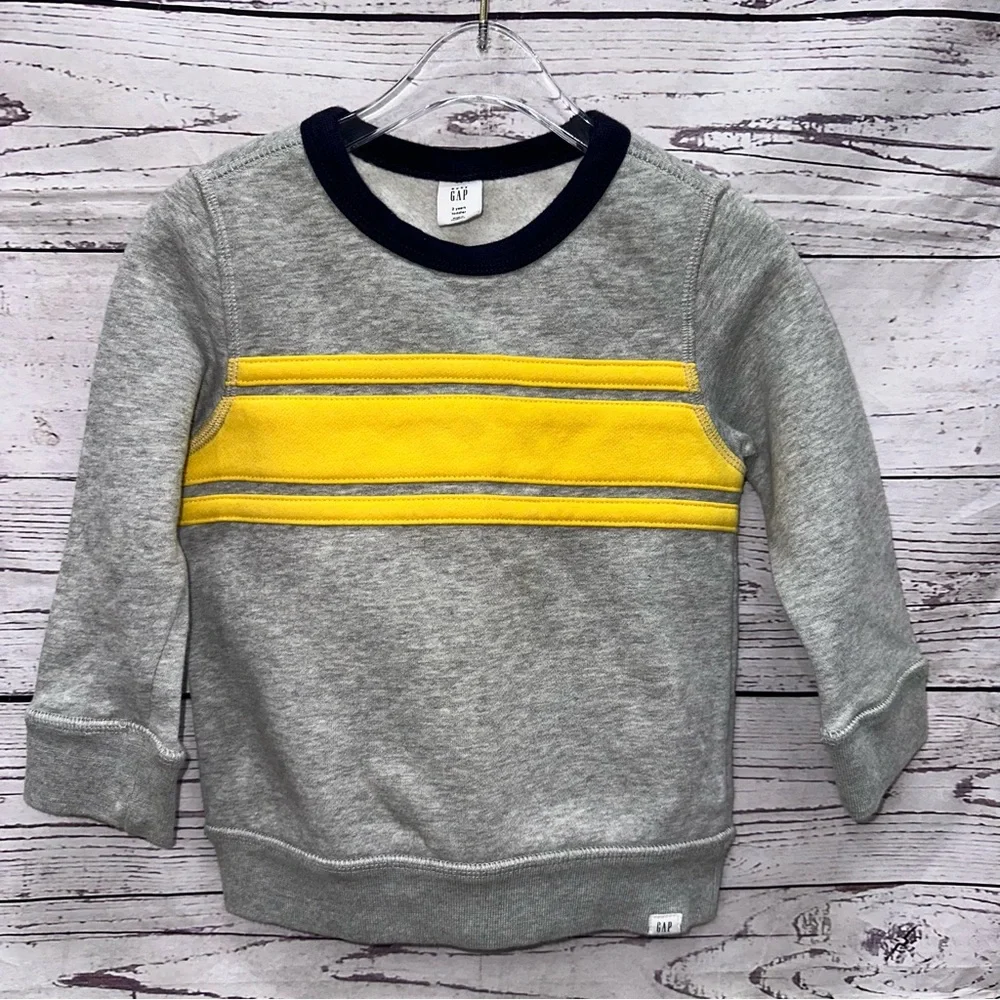 GAP Kids Grey & Yellow Striped Sweatshirt Size 2